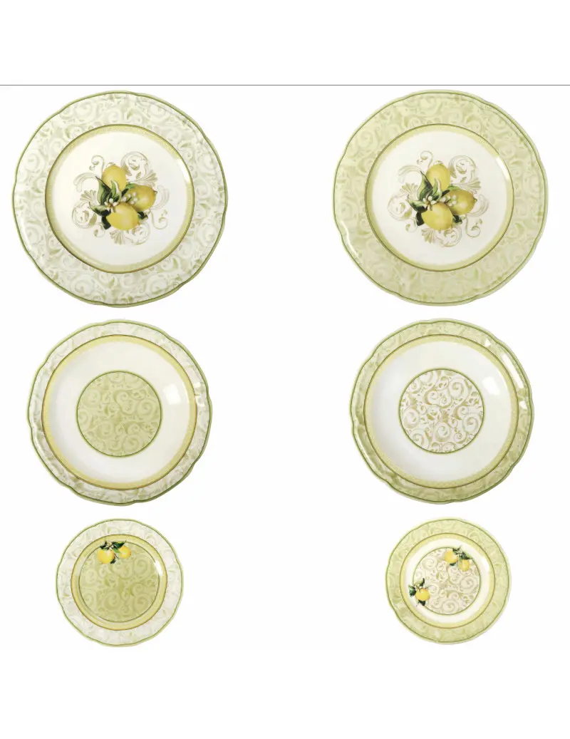 Servizio tavola 18 pezzi limoni new bone china