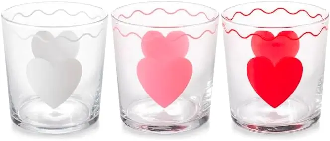 Set 3 bicchieri herart in vetro decorato cl 35.H&H