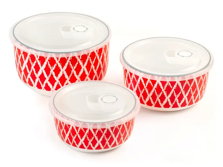 Set 3 contentitori con coperchio 360/620/1000 cc