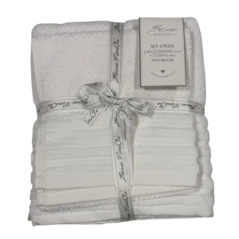 Set 4 pezzi spugna - Blanc Mariclò - Bianco/Beige
