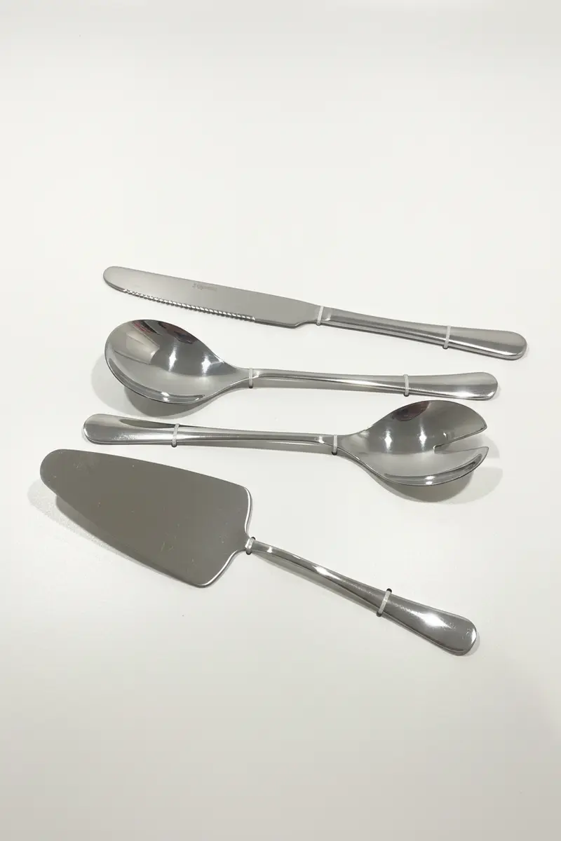 Set 4 posate da portata-Argento Drop