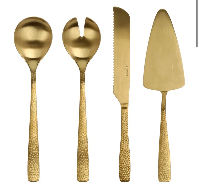 Set 4 posate da portata-Oro Pauline