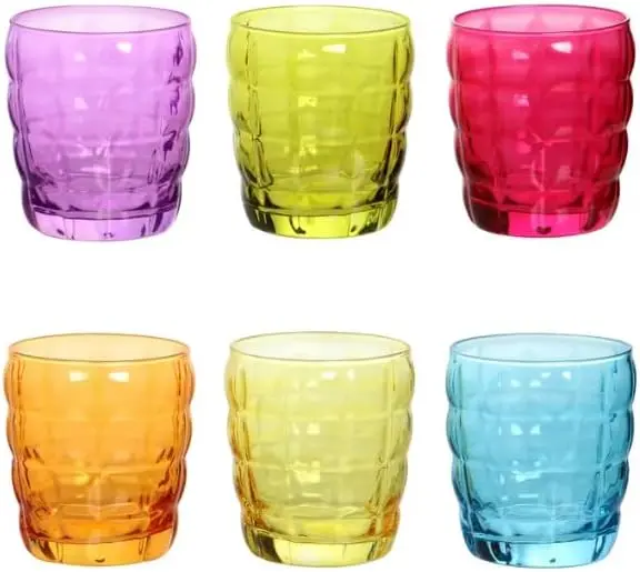 Set 6 bicchieri colorati in vetro Horizon