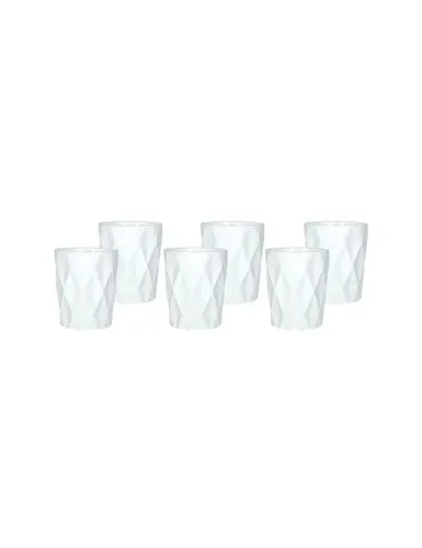 Set 6 bicchieri diamante bianco vetro
