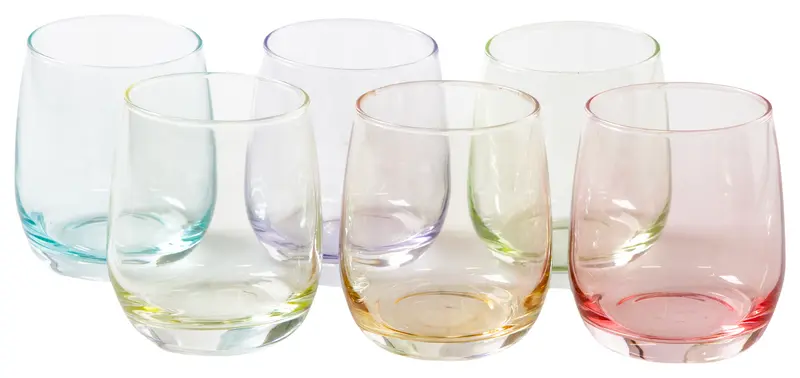 Set 6 Bicchieri Retrâ?¢ Colorati Assortiti CC360