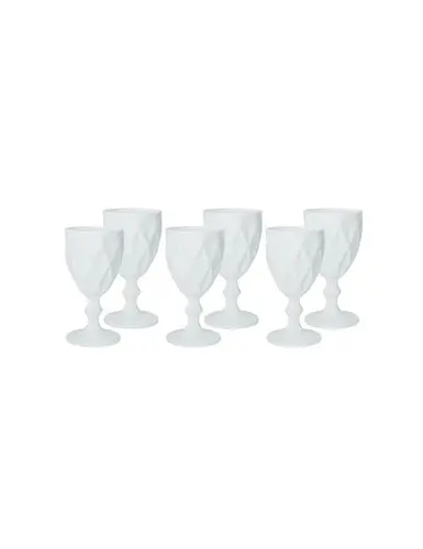 Set 6 calici diamante bianco vetro