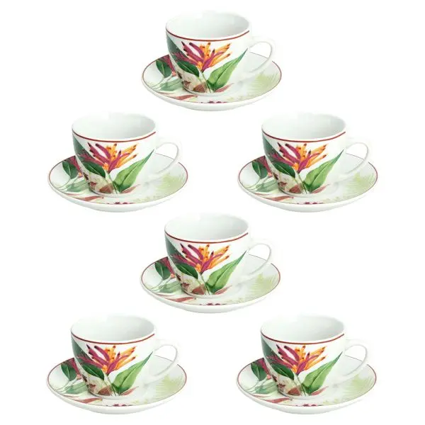 Set 6 tazze con piatto Tognana - Tropicalia