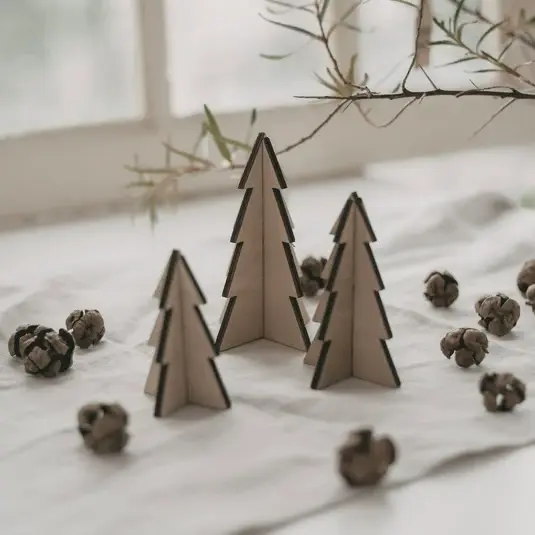 Set di 3 alberi di Natale naturali