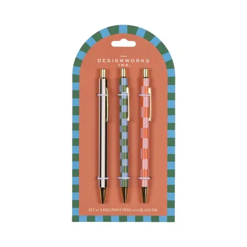 Set di 3 penne A Dopo - Strisce e Quadretti
