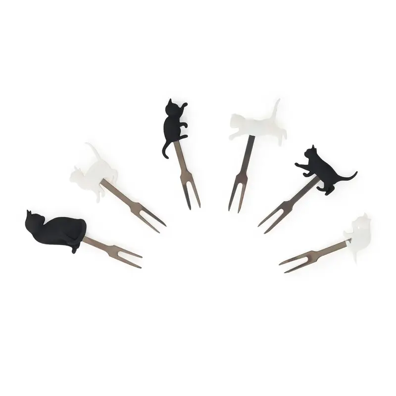Set di 6 Forchettine per Aperitivo - Kitty - Meow Legami