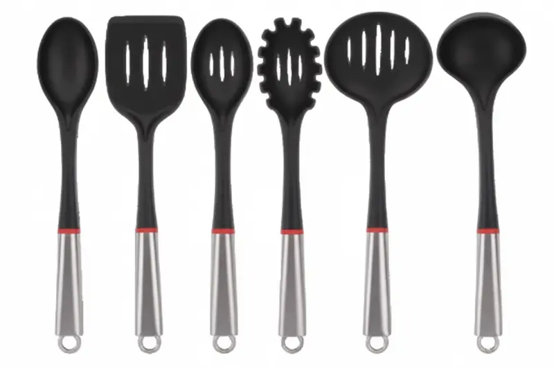 Set Mestolame 6 Pezzi Kitchen World in Nylon e Acciaio | Utensili Cucina Resistenti