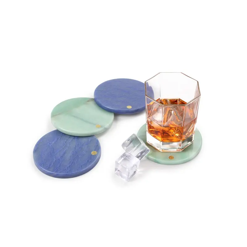 Set of coasters in mixed quartzite