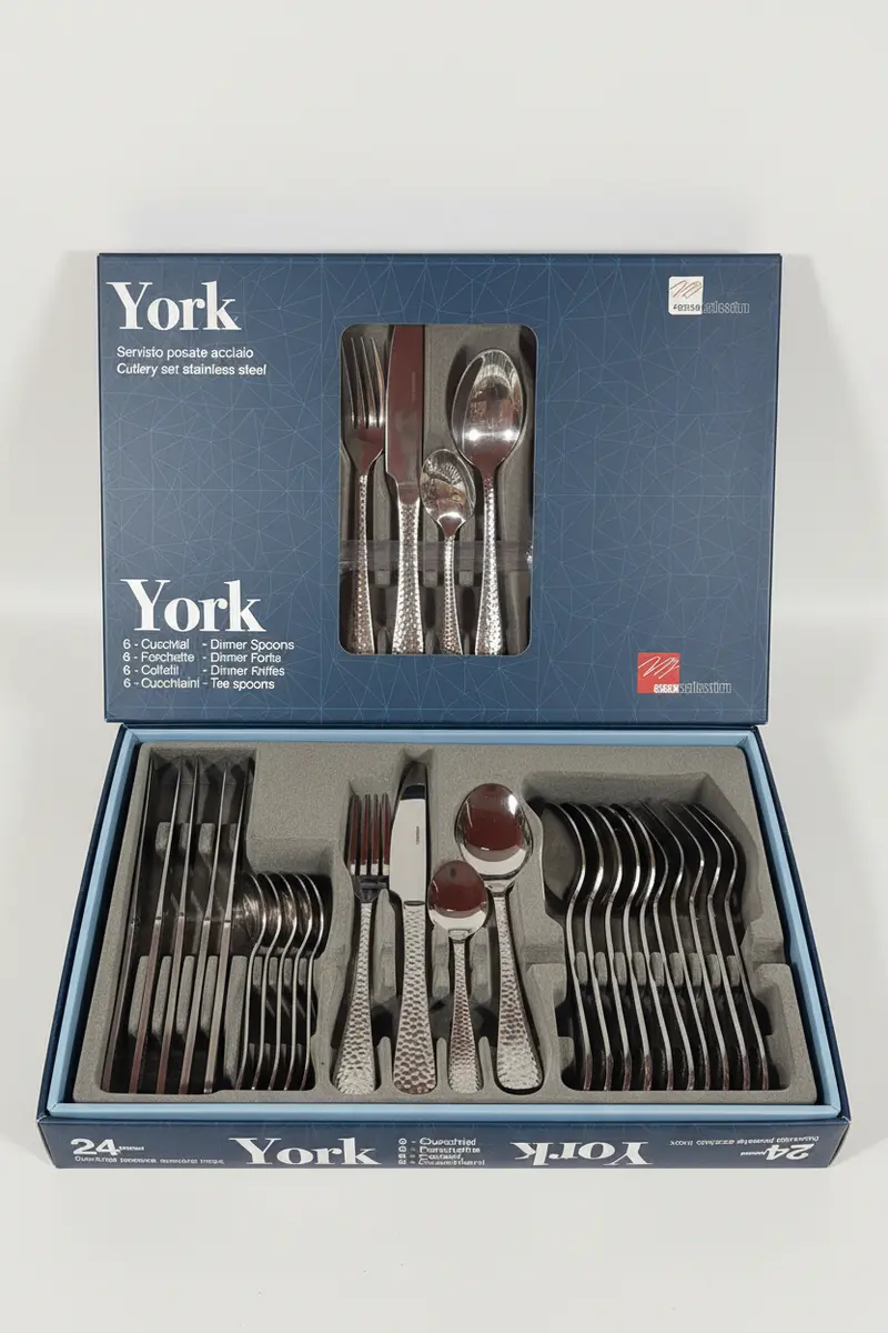 Set posate York 24 pezzi in acciaio inox