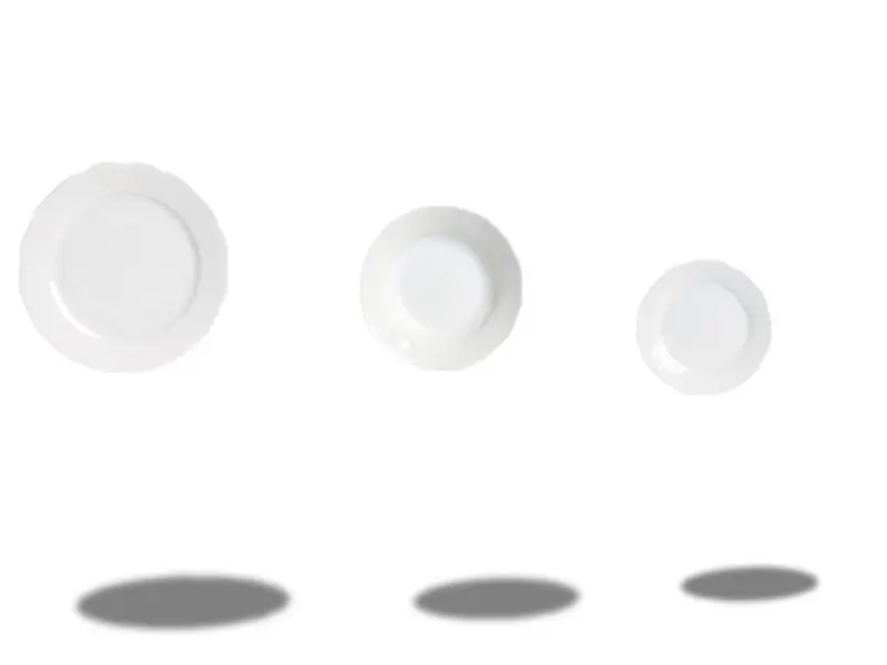 Set tavola 18 piatti fiore bianco