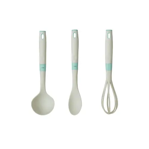 Set tre pezzi mestolo cucchiaio e frusta colore grigioH&H