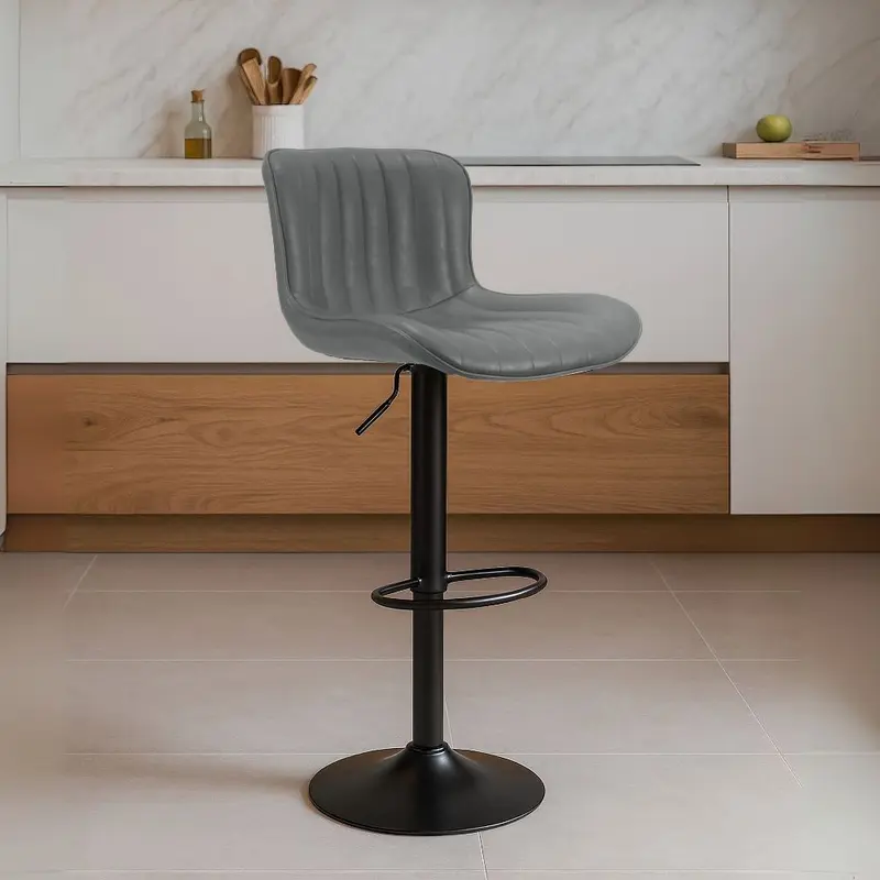 Sgabello regolabile Snas grigio scuro con piede nero