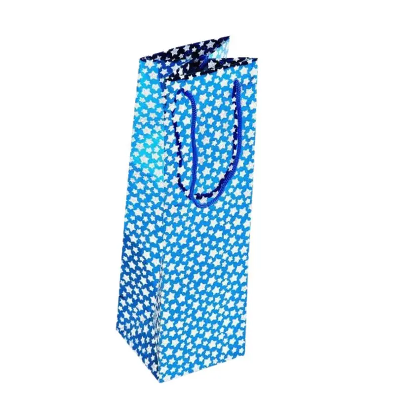 Shopper in carta blu 10x10H30 in confezione da 6