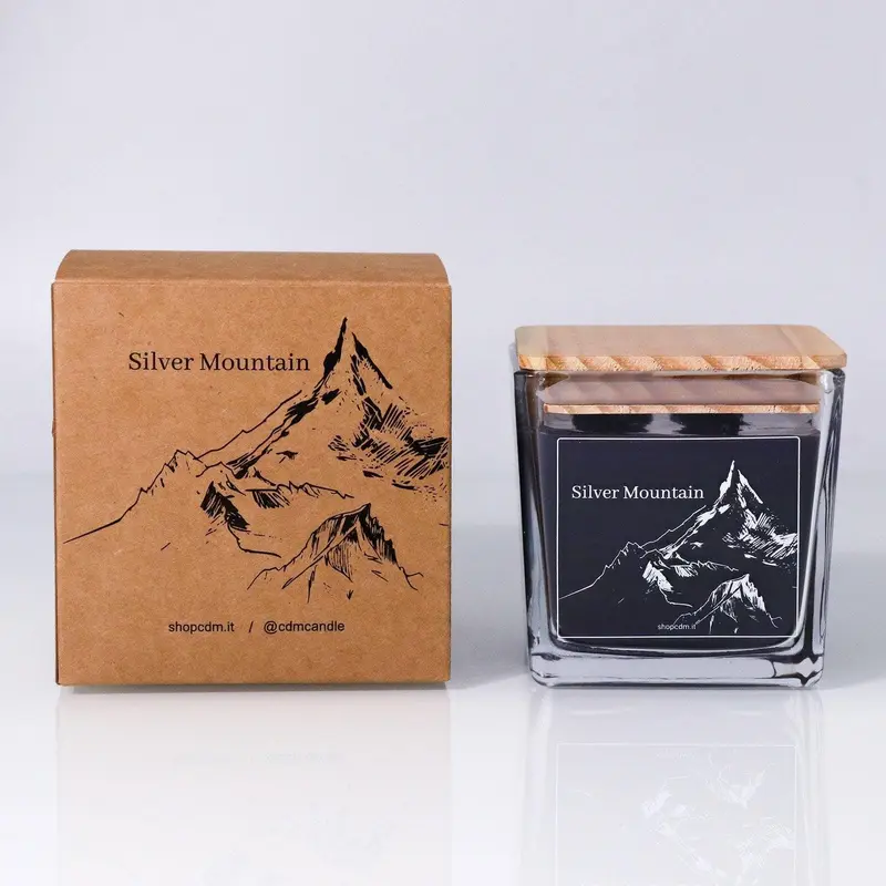 Silver Mountain - candela profumata nera in vetro