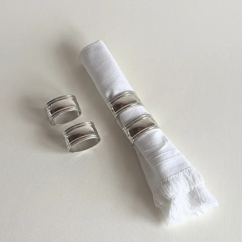 Silver Plated Napkin Rings | Set of 4