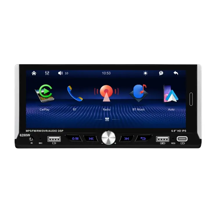 Single Spindle 6.9 inch MP5 With Knob Player Carplay Function Car MP4 Backup Camera, Specification