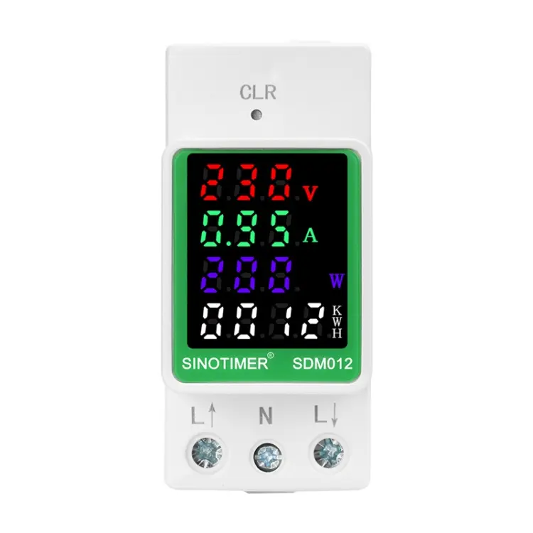 SINOTIMER DIN Rail AC Digital Display Current Voltage Power Electricity Multi-Function Tester, Model