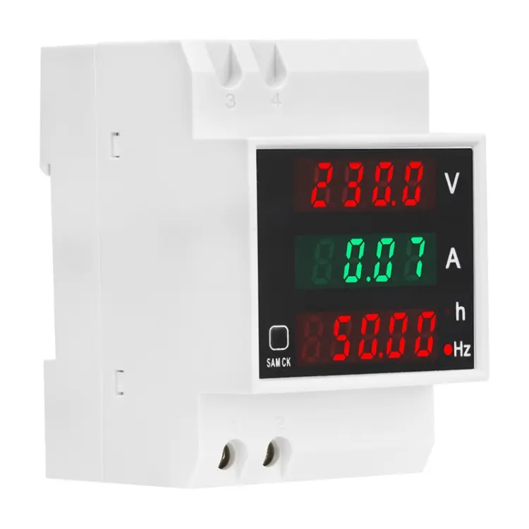 SINOTIMER SDM007 Din Rail AC Voltage Current Totalized Time Frequency Digital Display Meter