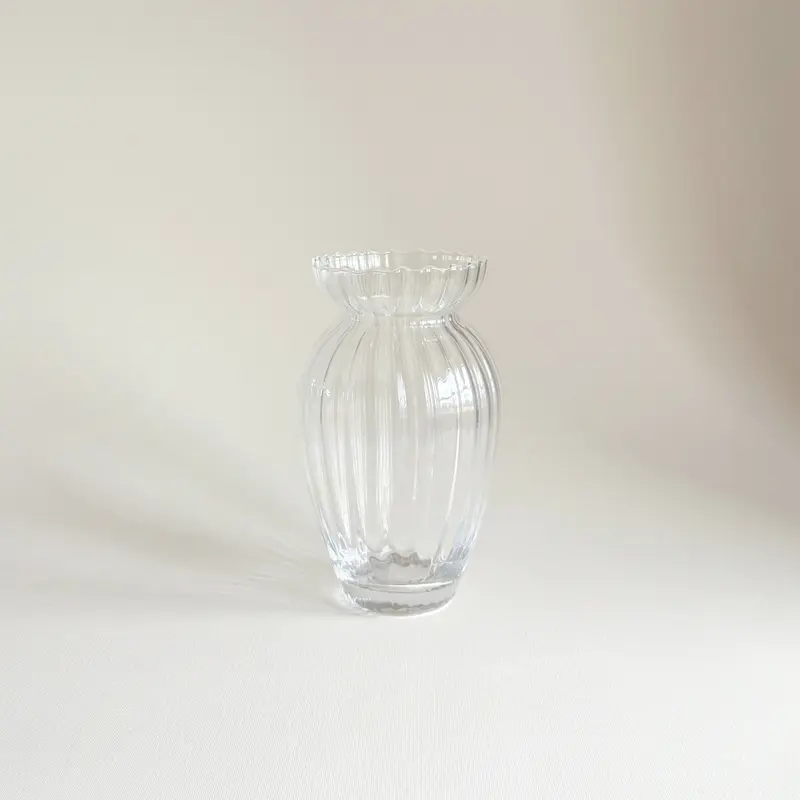 Small Ribbed Glass Vase