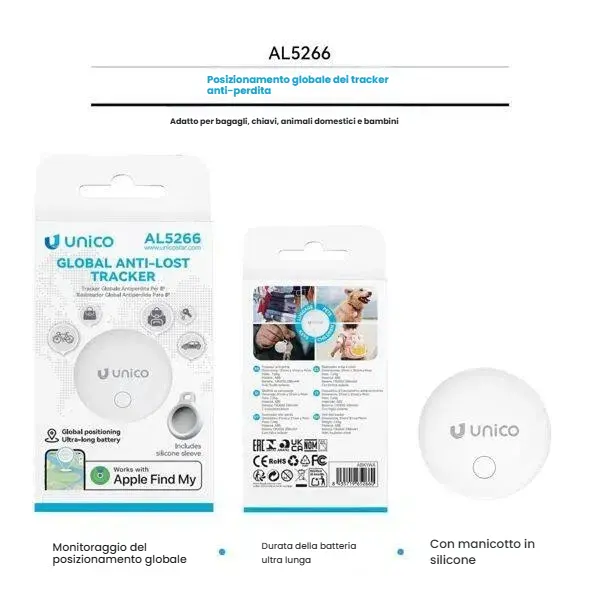 Smart Tracker GPS Anti-smarrimento con Custodia in Silicone