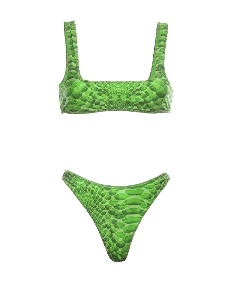 SNAKESKIN PRINT BRASSIERE BIKINI