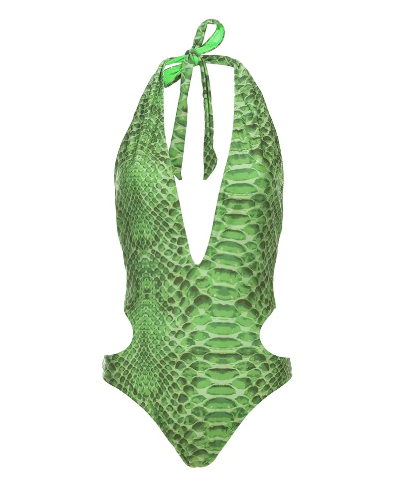 SNAKESKIN PRINT SWIMSUIT