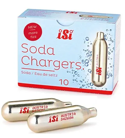 Soda Chargers - 10 capsule di soda, per acqua gassata, 84 g (confezione da 4)