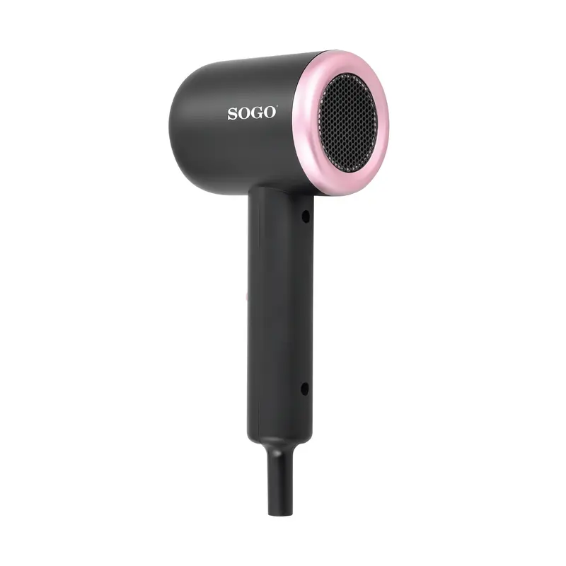 SOGO Asciugacapelli da viaggio 1000w con motore dc - nero/rosa
