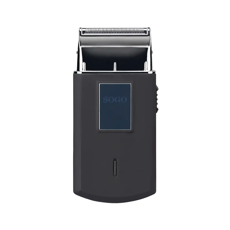 SOGO Mini rasoio elettrico wireless ricaricabile da viaggio con 35 min di autonomia e display led - 3w - nero