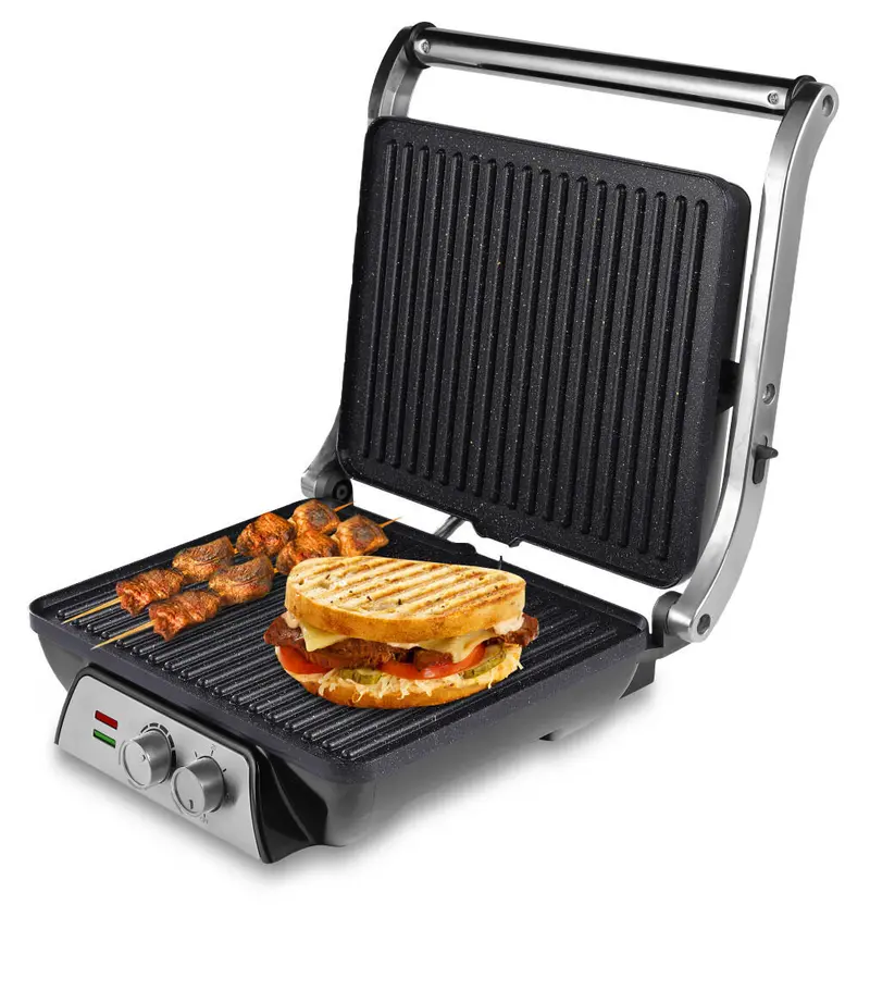 SOGO Piastra grill & sandwich maker panini press con timer - 4 fette