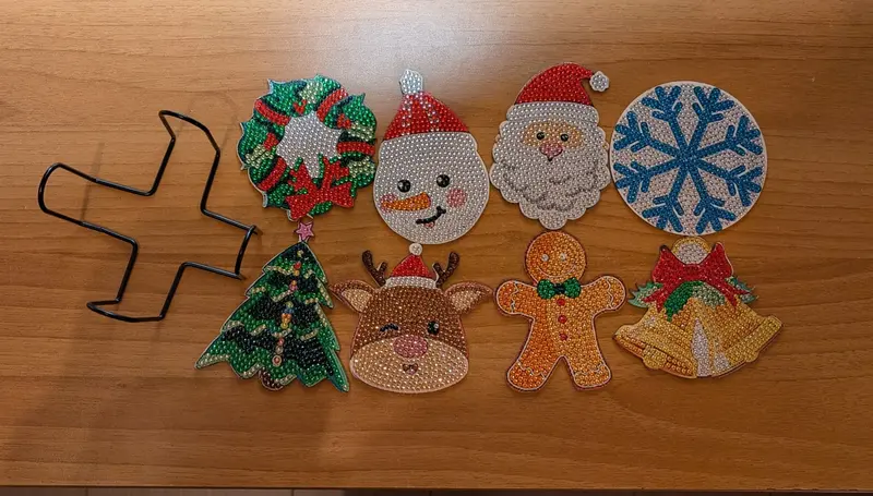 Sottobicchieri Artigianali a Tema Natale con Supporto