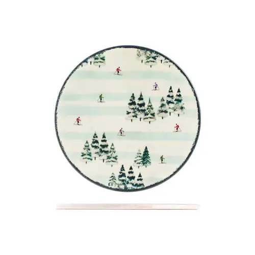 Sottopentola tonda in ceramica decorato SciatoriH&H