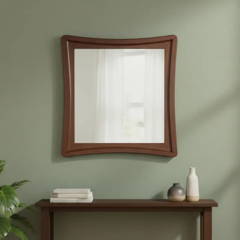 Specchiera Maria con cornice in legno colore noce