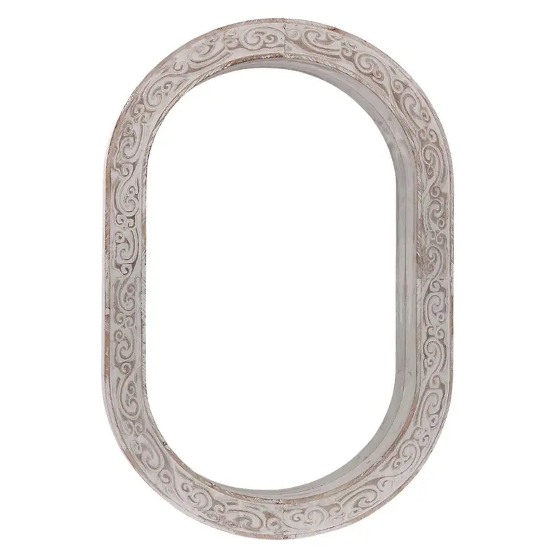 Specchio ovale in abete sbiancato 65X7H95