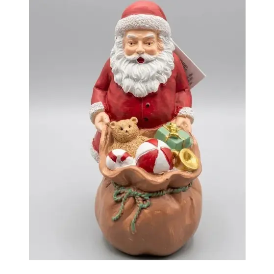 Statuina Babbo Natale in Resina con Sacco dei Doni – 14 cm