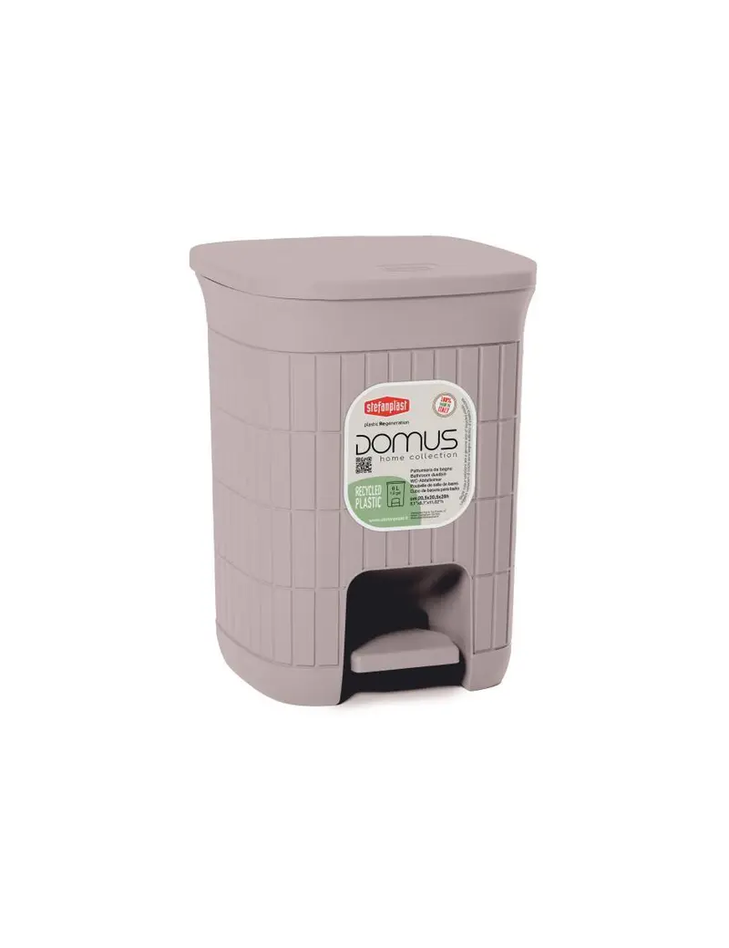 STEFANPLAST DOMUS PATTUMIERA A PEDALE DA BAGNO 6LT GREIGE