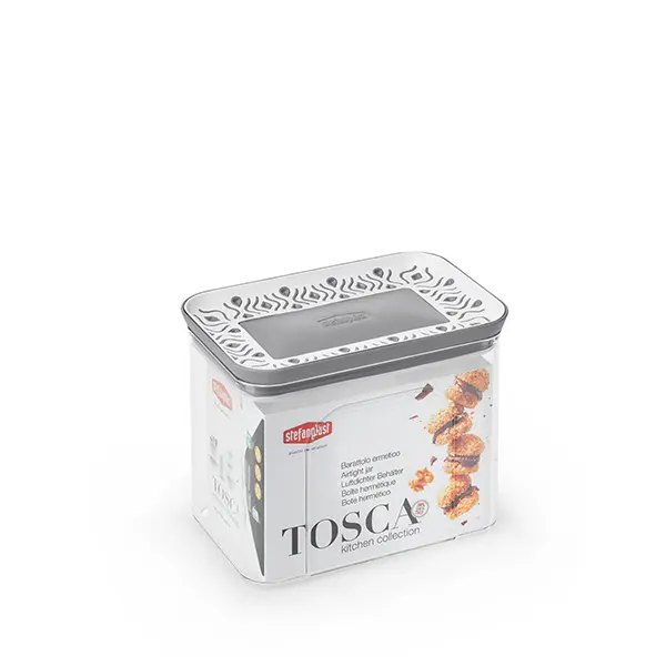 STEFANPLAST L.TOSCA BARATTOLO ERMETICO RETTANGOLARE 1,2LT STONE GREY