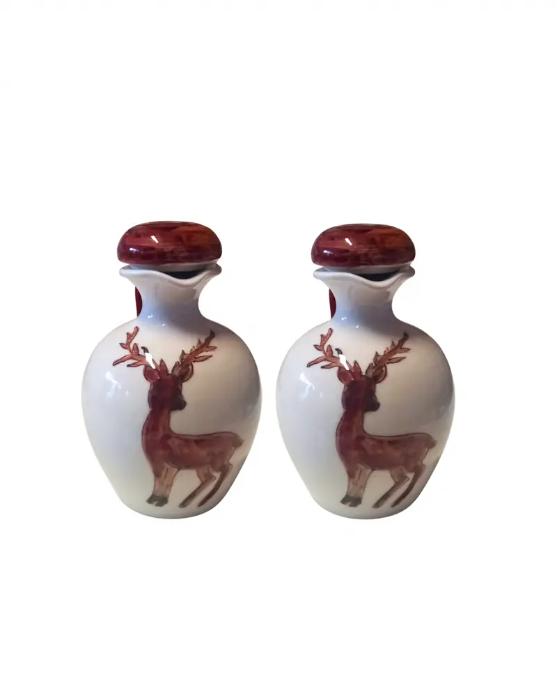 Sveva's Home Ceramic Baby Deer Olive Oil and Vinegar Bottles Set of 2