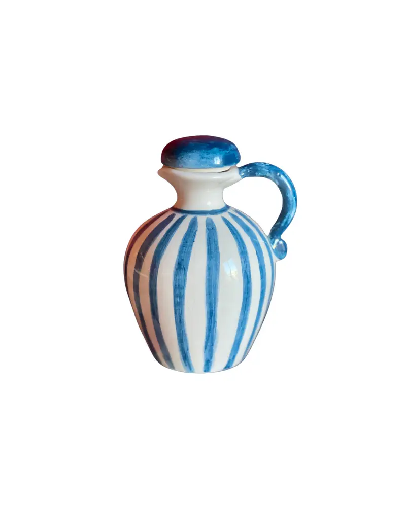Sveva's Home Ceramic Blue Olive Oil and Vinegar Bottles Set of 2