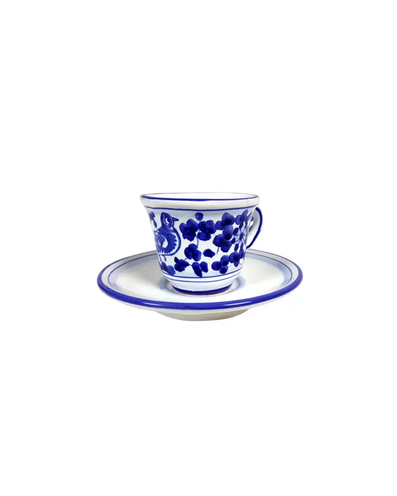 Sveva's Home Ceramic Espresso Cup Arabesco Blue Set of 4
