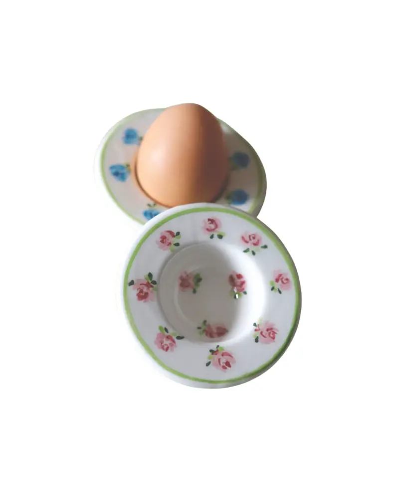 Sveva's Home Ceramic Floral Egg Holders Set of 4