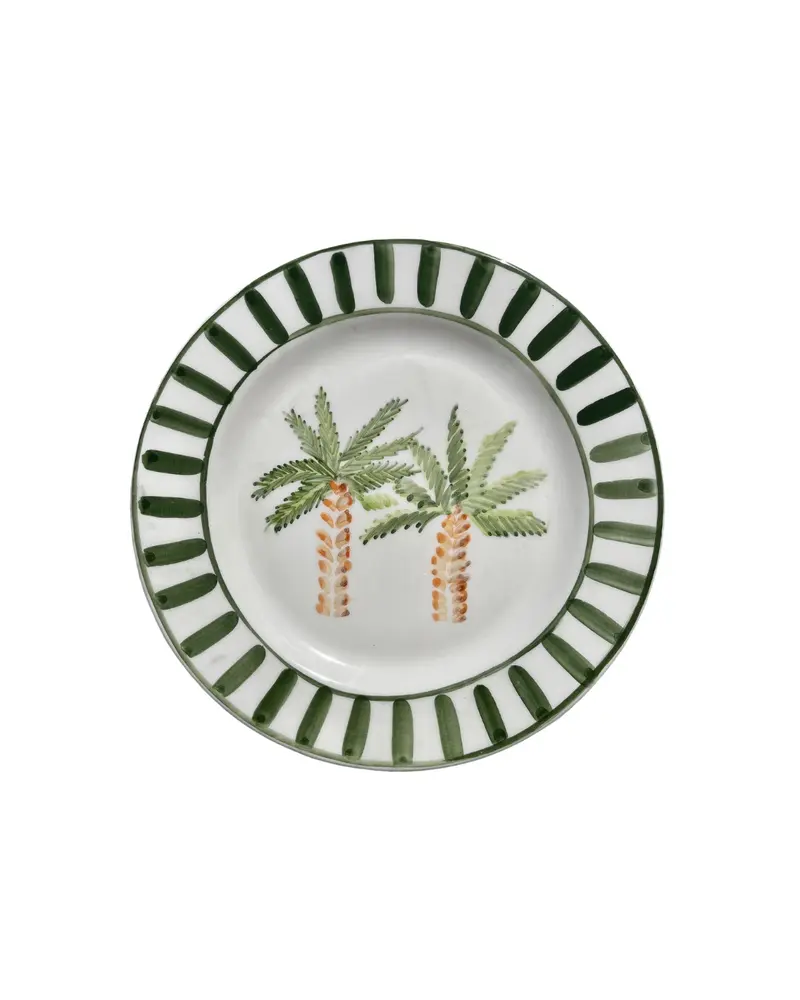 Sveva's Home Ceramic Marrakech Palm Trees Dining Plates Big and Small Set of 4