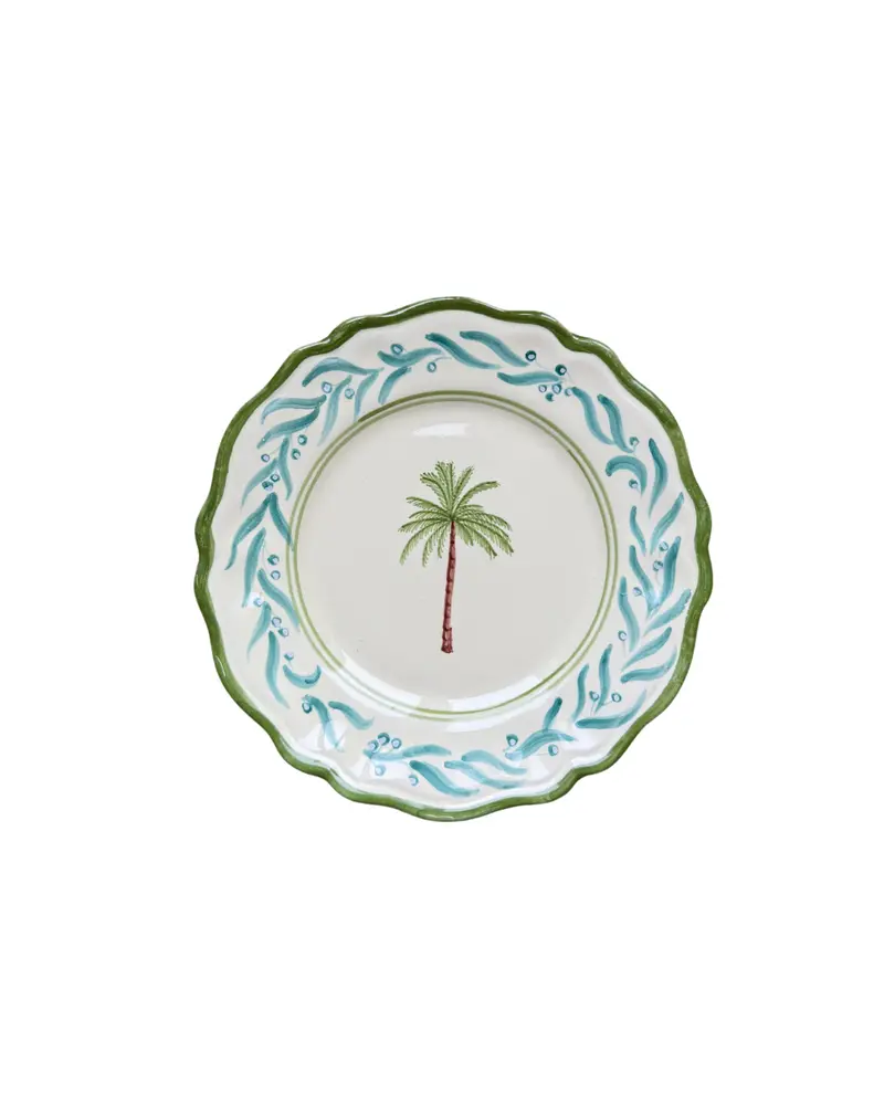 Sveva's Home Ceramic Palm Tree Big and Small Dining Plates Set of 4