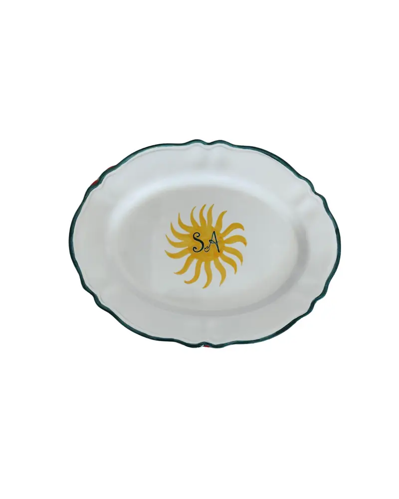 Sveva's Home Ceramic Personalized Single Wedding Engraved Oval Serving Platter
