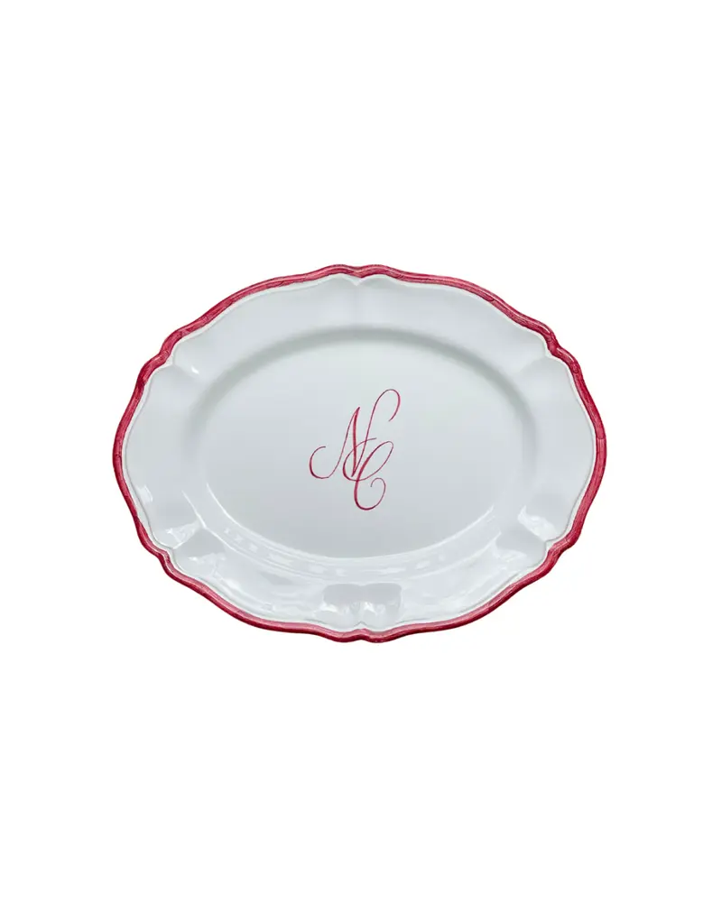 Sveva's Home Ceramic Personalized Single Wedding Engraved Oval Serving Platter