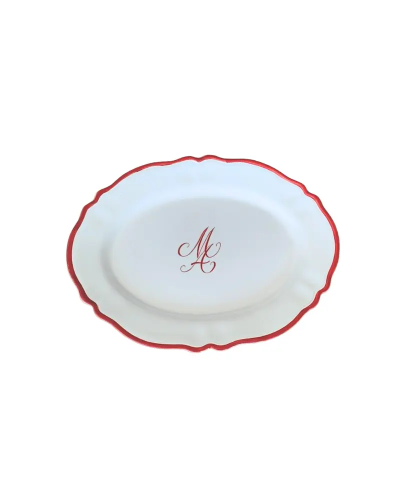 Sveva's Home Ceramic Personalized Wedding Engraved Oval Serving Platter Set of 2